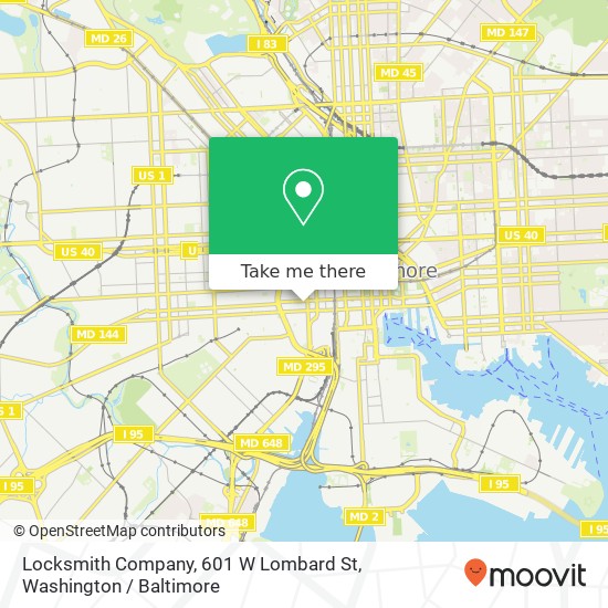 Mapa de Locksmith Company, 601 W Lombard St