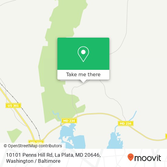 Mapa de 10101 Penns Hill Rd, La Plata, MD 20646