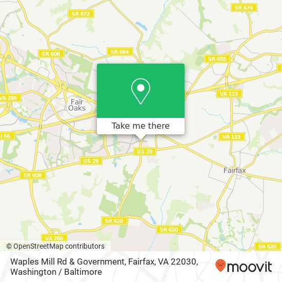 Mapa de Waples Mill Rd & Government, Fairfax, VA 22030