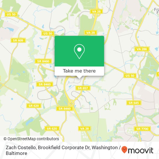 Mapa de Zach Costello, Brookfield Corporate Dr