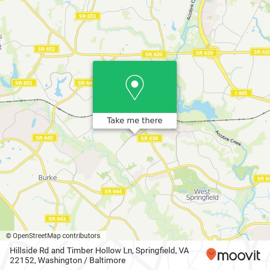 Hillside Rd and Timber Hollow Ln, Springfield, VA 22152 map