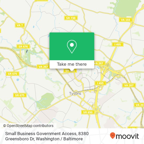 Mapa de Small Business Government Access, 8380 Greensboro Dr