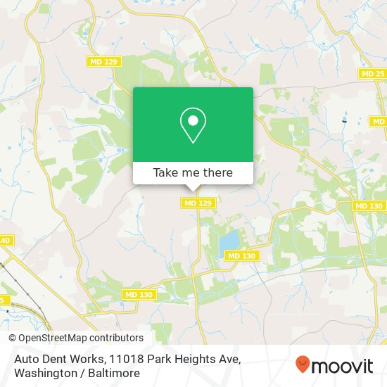 Mapa de Auto Dent Works, 11018 Park Heights Ave