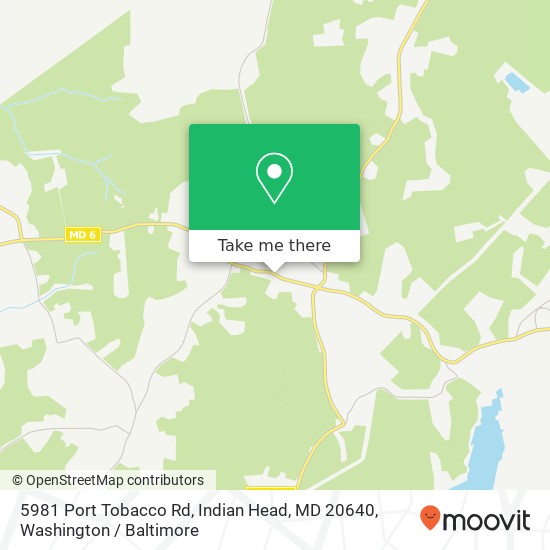 Mapa de 5981 Port Tobacco Rd, Indian Head, MD 20640