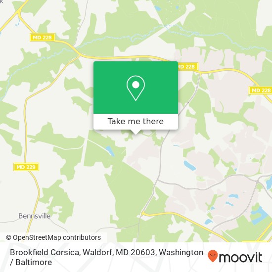 Mapa de Brookfield Corsica, Waldorf, MD 20603