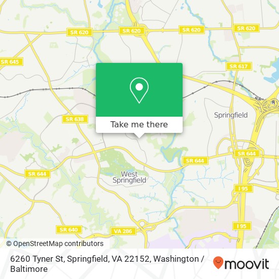 Mapa de 6260 Tyner St, Springfield, VA 22152