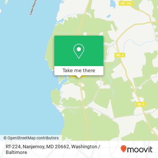 Mapa de RT-224, Nanjemoy, MD 20662