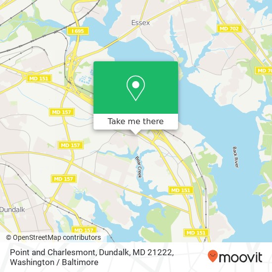 Mapa de Point and Charlesmont, Dundalk, MD 21222