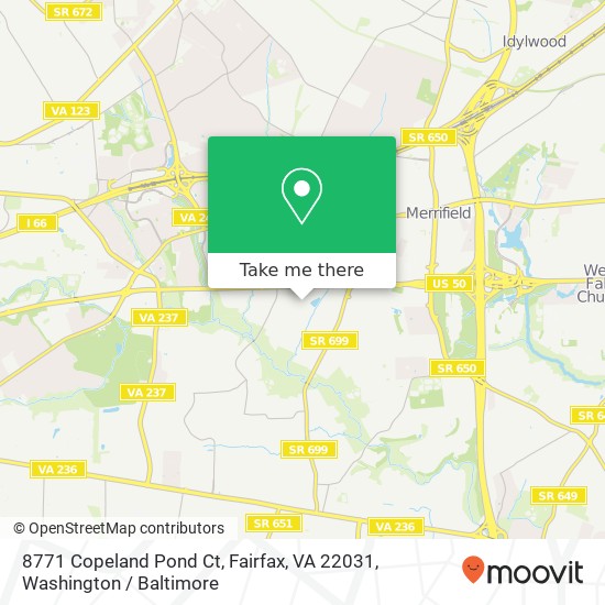 8771 Copeland Pond Ct, Fairfax, VA 22031 map