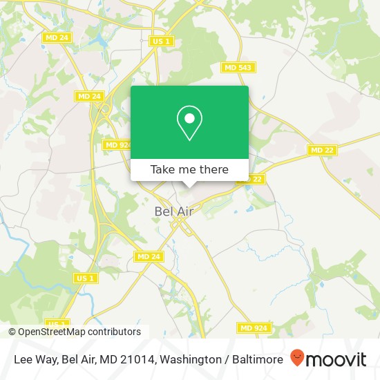 Mapa de Lee Way, Bel Air, MD 21014