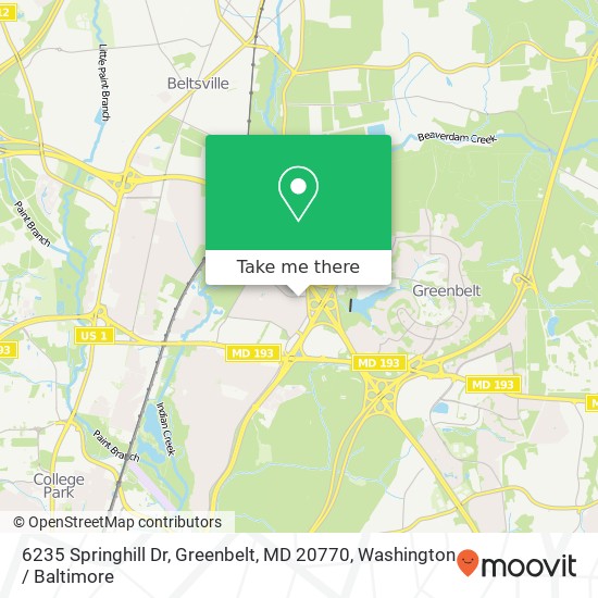 6235 Springhill Dr, Greenbelt, MD 20770 map