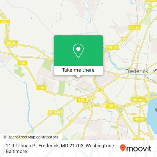 119 Tillman Pl, Frederick, MD 21703 map
