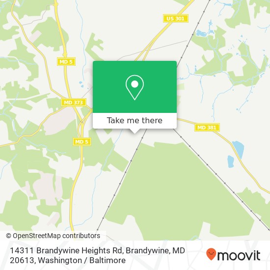 Mapa de 14311 Brandywine Heights Rd, Brandywine, MD 20613