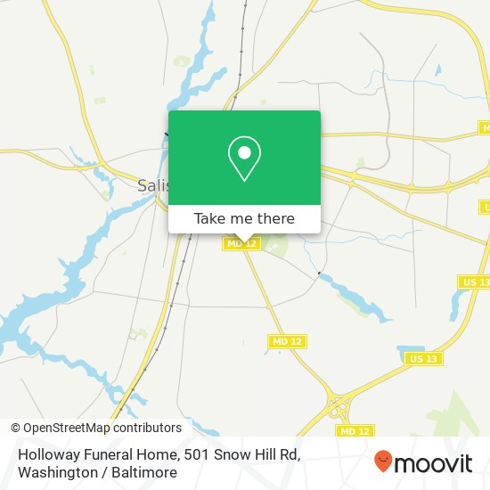 Holloway Funeral Home, 501 Snow Hill Rd map
