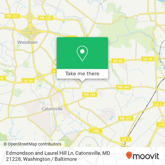 Mapa de Edmondson and Laurel Hill Ln, Catonsville, MD 21228