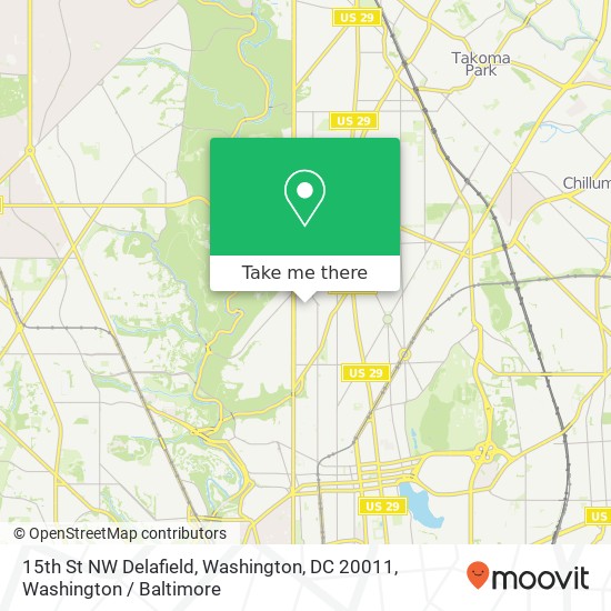 Mapa de 15th St NW Delafield, Washington, DC 20011