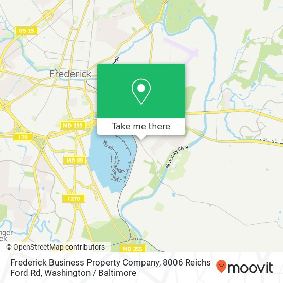 Mapa de Frederick Business Property Company, 8006 Reichs Ford Rd