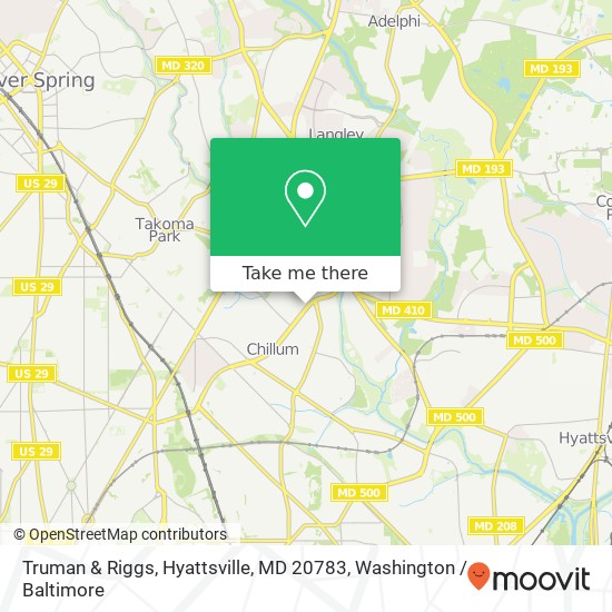 Mapa de Truman & Riggs, Hyattsville, MD 20783