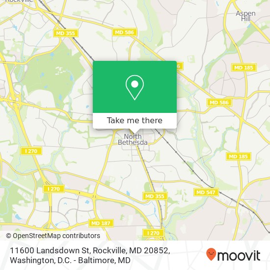 Mapa de 11600 Landsdown St, Rockville, MD 20852
