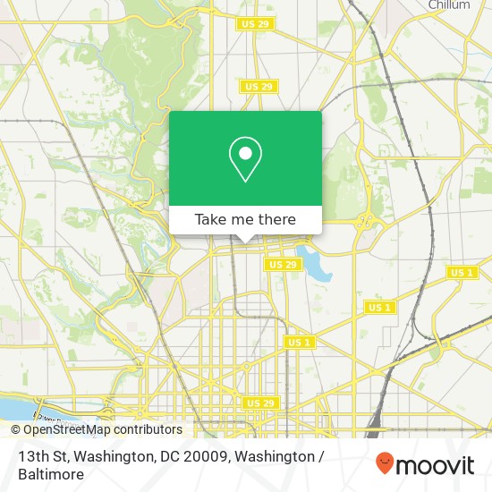 13th St, Washington, DC 20009 map