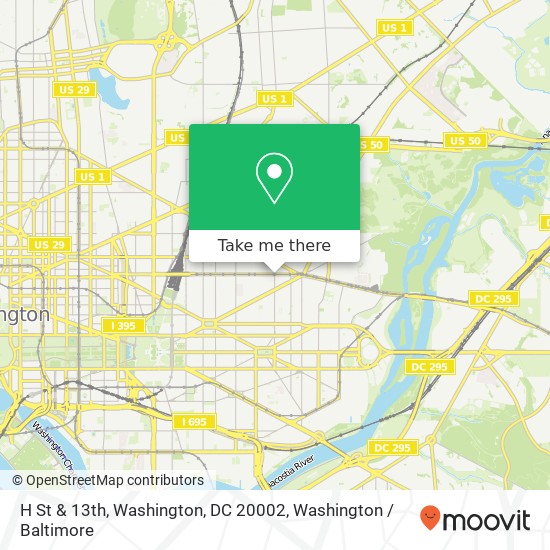 Mapa de H St & 13th, Washington, DC 20002