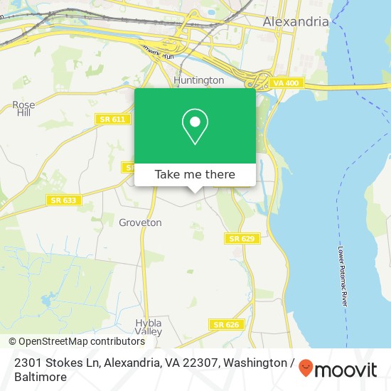 Mapa de 2301 Stokes Ln, Alexandria, VA 22307