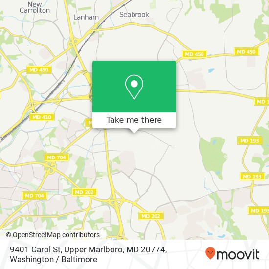 Mapa de 9401 Carol St, Upper Marlboro, MD 20774