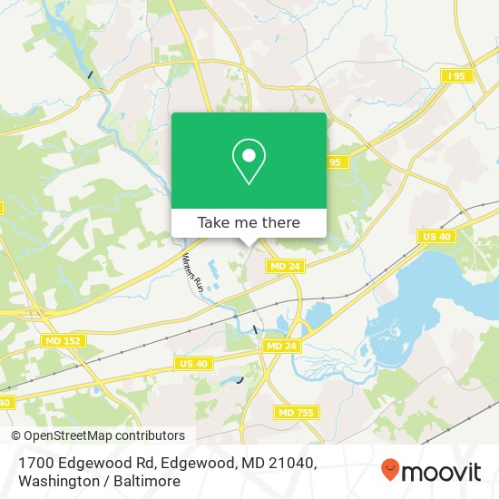 Mapa de 1700 Edgewood Rd, Edgewood, MD 21040