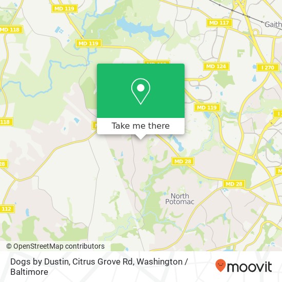 Mapa de Dogs by Dustin, Citrus Grove Rd