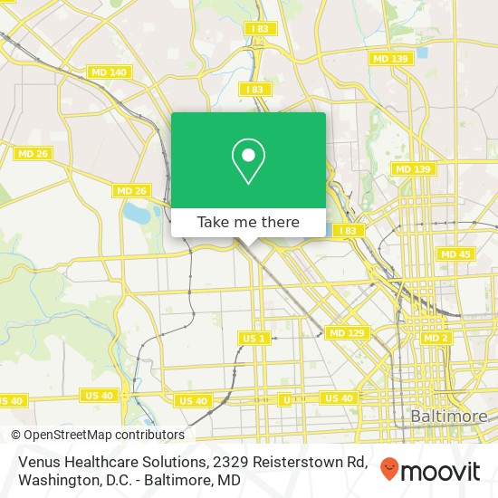 Mapa de Venus Healthcare Solutions, 2329 Reisterstown Rd