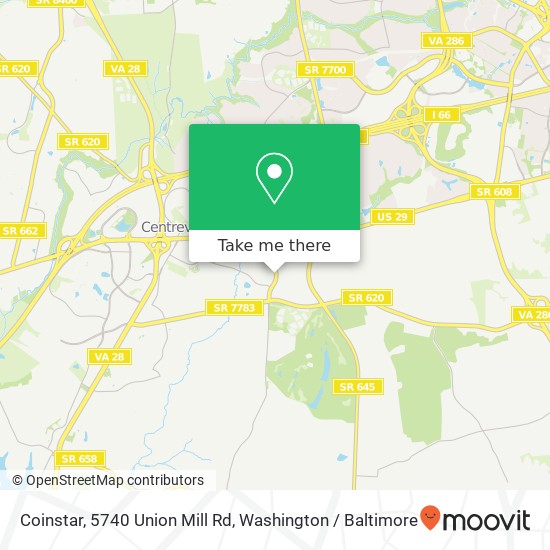 Mapa de Coinstar, 5740 Union Mill Rd