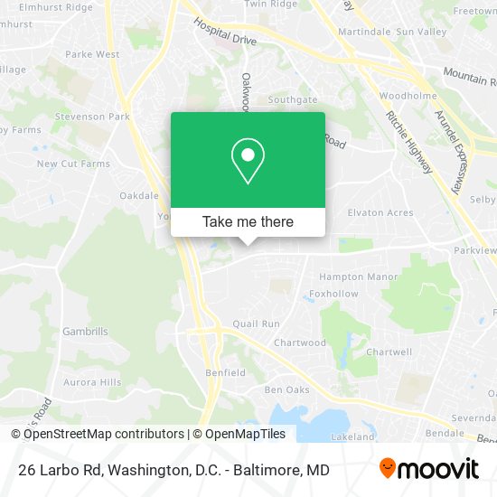 Mapa de 26 Larbo Rd, Millersville, MD 21108