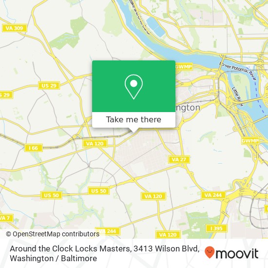 Mapa de Around the Clock Locks Masters, 3413 Wilson Blvd