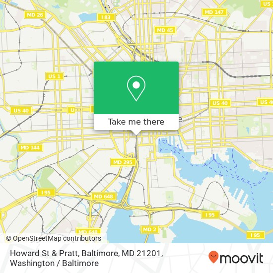 Howard St & Pratt, Baltimore, MD 21201 map