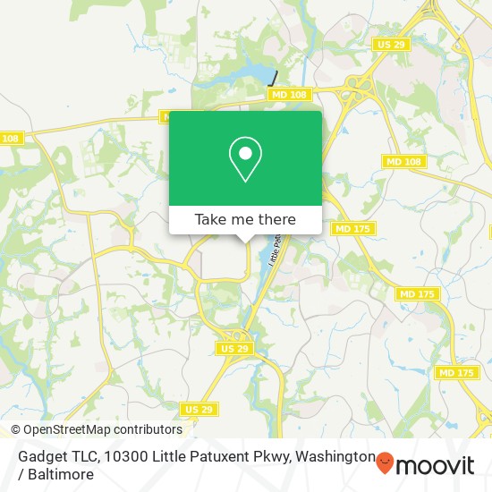 Mapa de Gadget TLC, 10300 Little Patuxent Pkwy