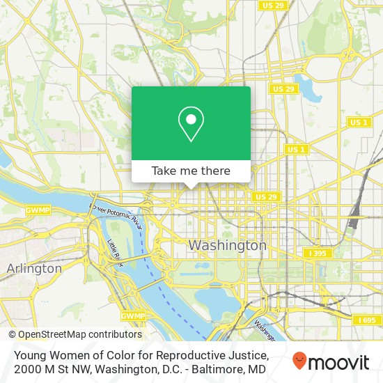 Young Women of Color for Reproductive Justice, 2000 M St NW map