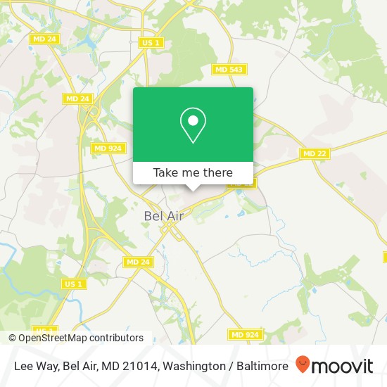 Mapa de Lee Way, Bel Air, MD 21014