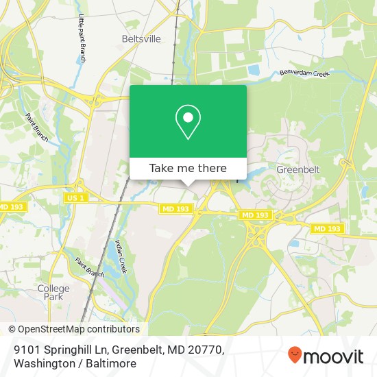 9101 Springhill Ln, Greenbelt, MD 20770 map