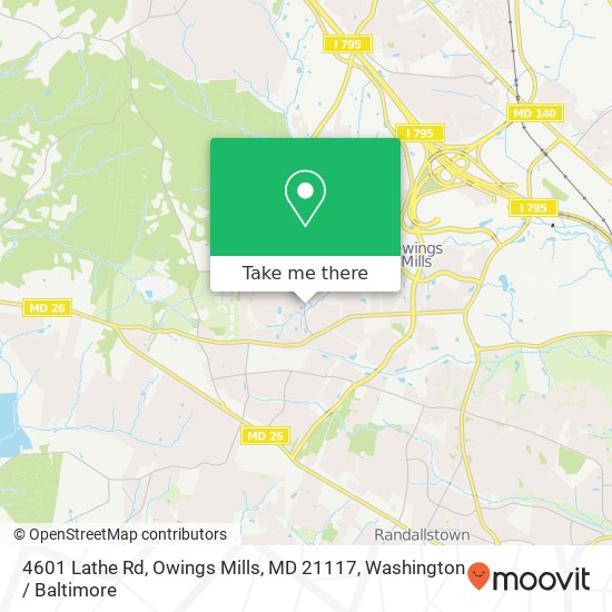 Mapa de 4601 Lathe Rd, Owings Mills, MD 21117