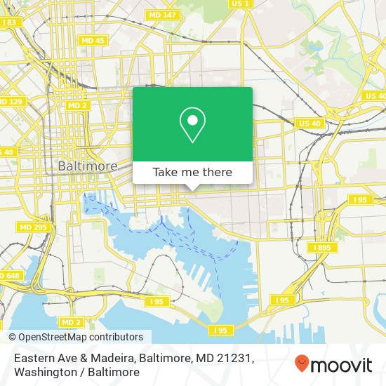 Eastern Ave & Madeira, Baltimore, MD 21231 map