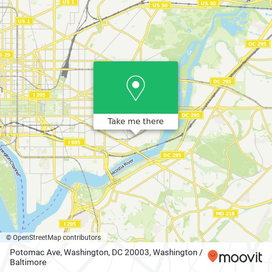 Mapa de Potomac Ave, Washington, DC 20003