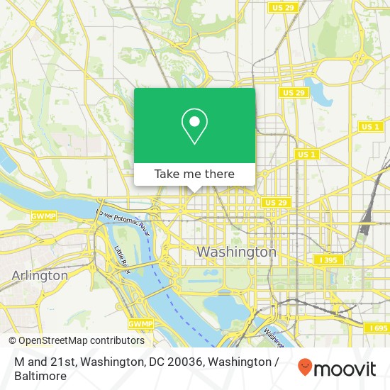 M and 21st, Washington, DC 20036 map