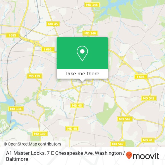 Mapa de A1 Master Locks, 7 E Chesapeake Ave
