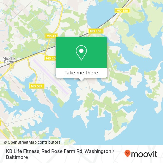 KB Life Fitness, Red Rose Farm Rd map