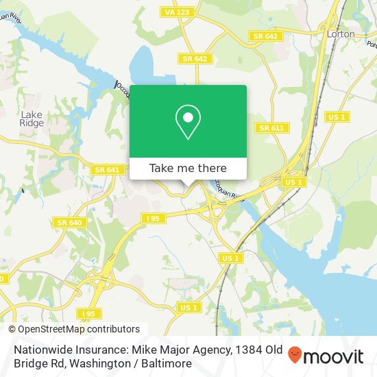 Mapa de Nationwide Insurance: Mike Major Agency, 1384 Old Bridge Rd