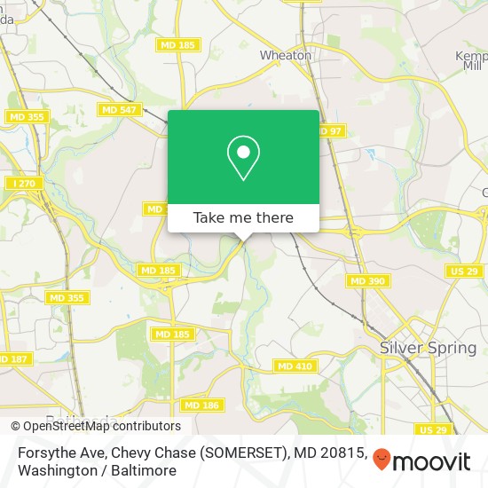 Forsythe Ave, Chevy Chase (SOMERSET), MD 20815 map