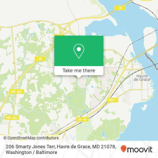 Mapa de 206 Smarty Jones Terr, Havre de Grace, MD 21078