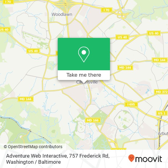 Mapa de Adventure Web Interactive, 757 Frederick Rd