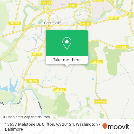 Mapa de 13637 Melstone Dr, Clifton, VA 20124