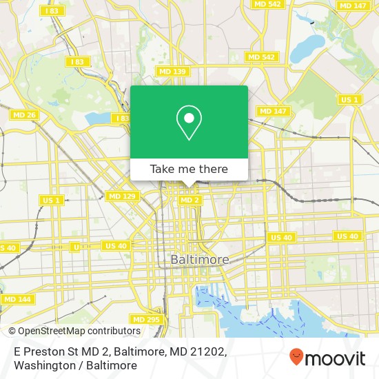 Mapa de E Preston St MD 2, Baltimore, MD 21202